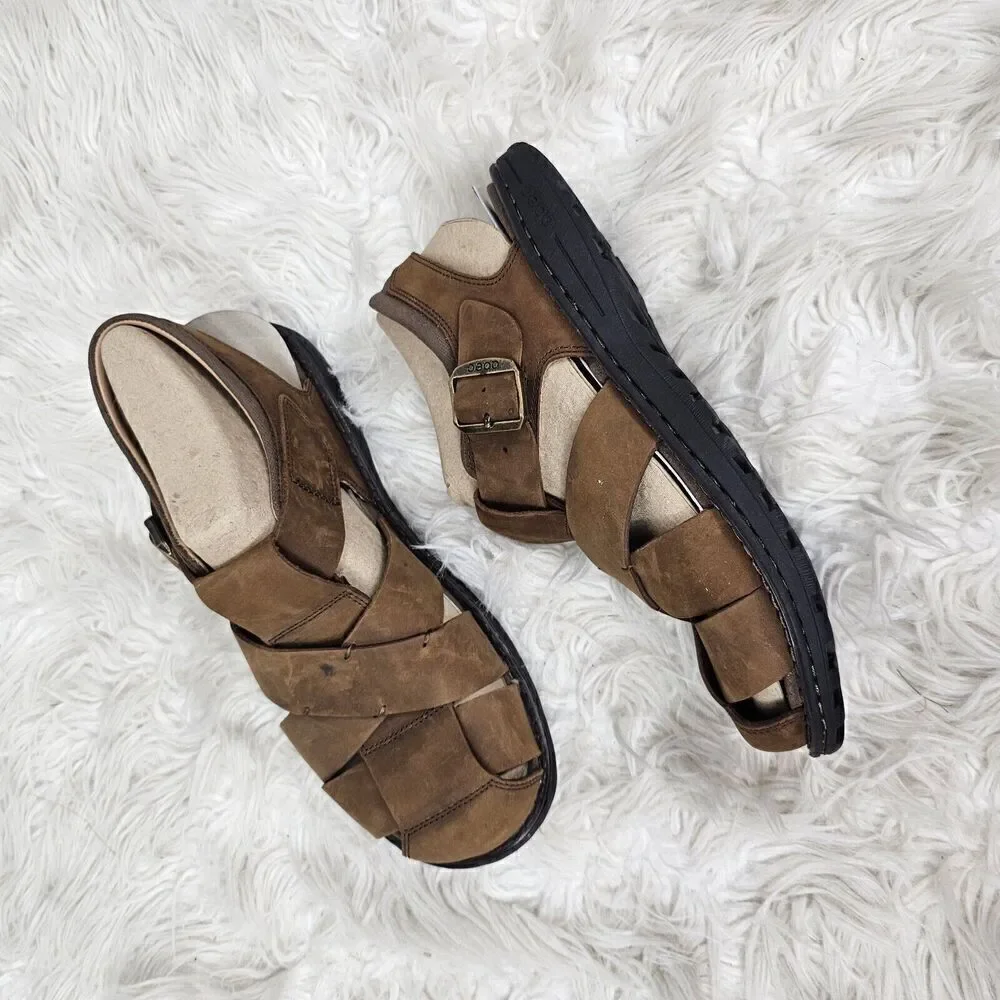 ABEO Men's BRANDON NWD Neutral Support Fisherman Sandals Brown Size 10 P